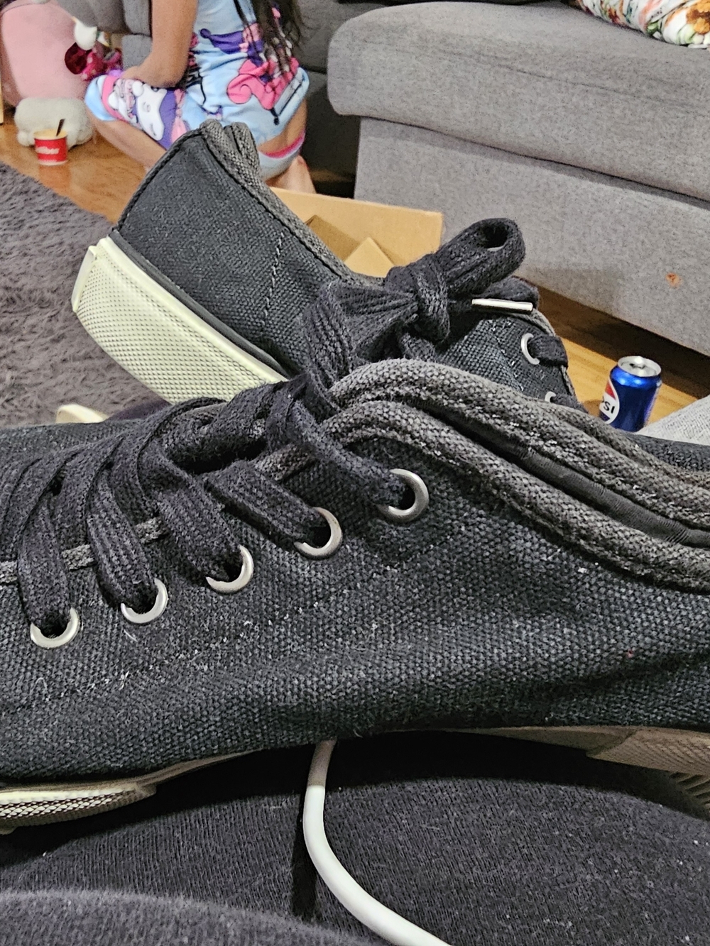 All Saints Black Canvas High-Top Sneakers